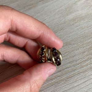 Vintage screw back jeweled earrings